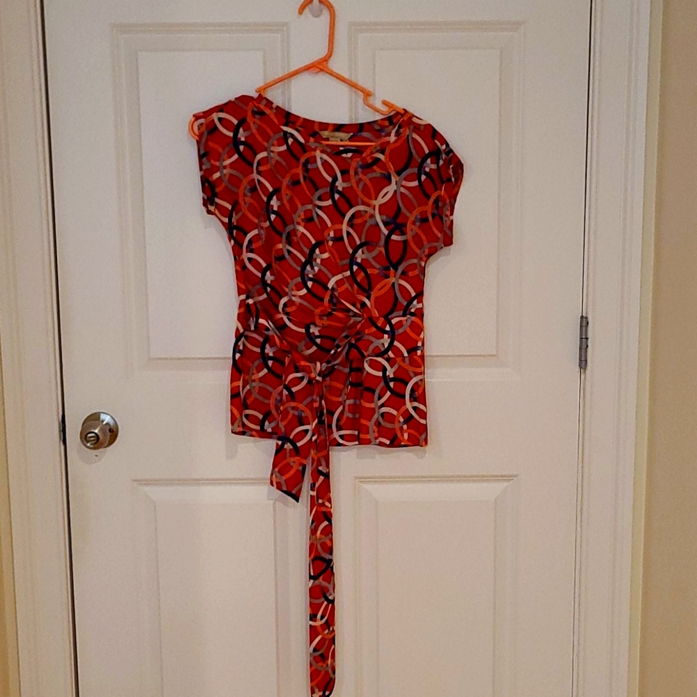 Banana Republic Printed Top w Front Bow